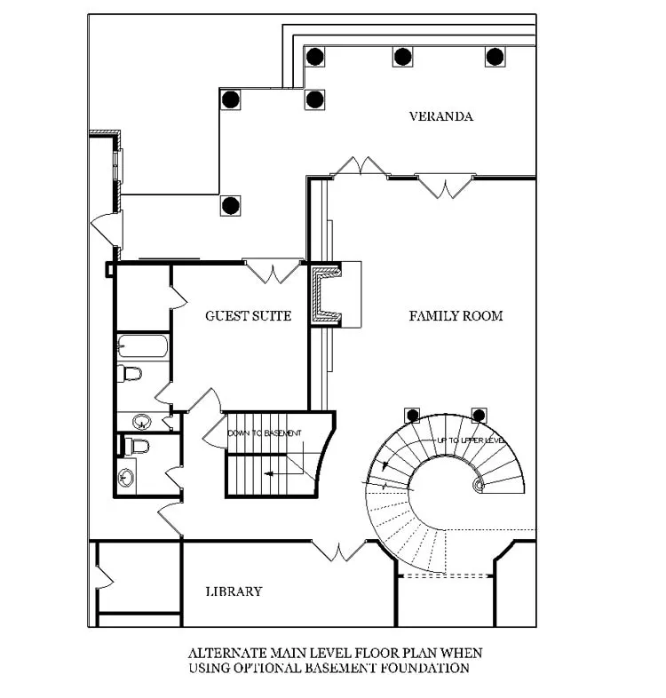 Main Level Stair Location with optional basement